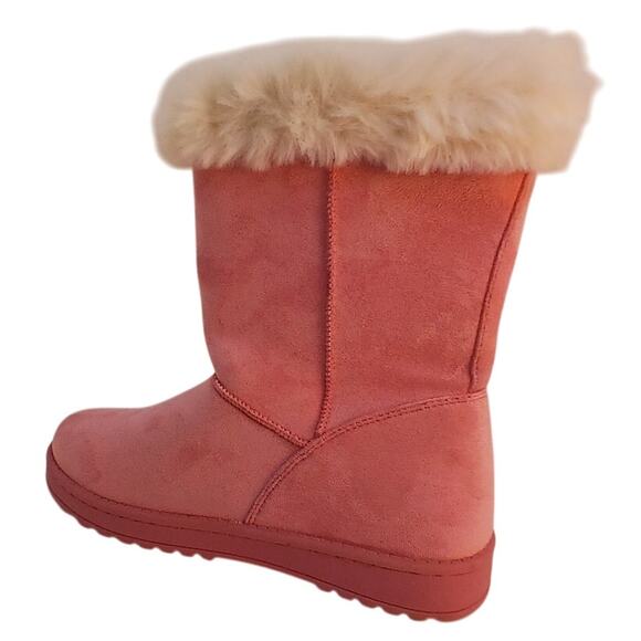 SO Brand Women's Pink w/Buttons on Side Faux Fur Lined Winter Boots - Size 5 - Picture 4 of 7